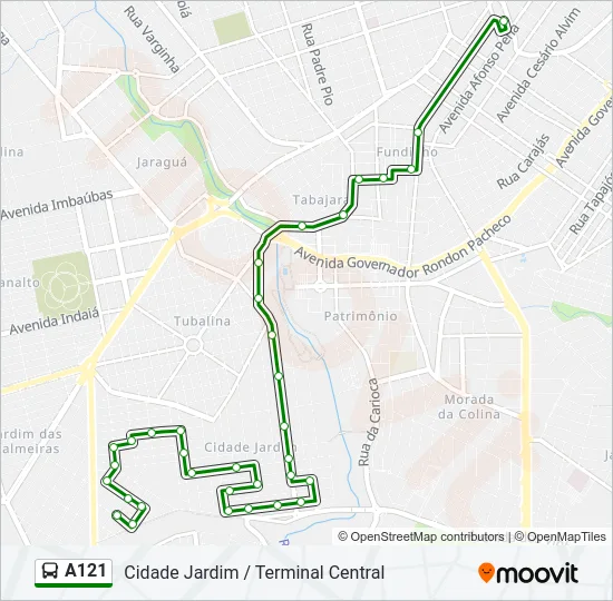 A121 Bus Line Map