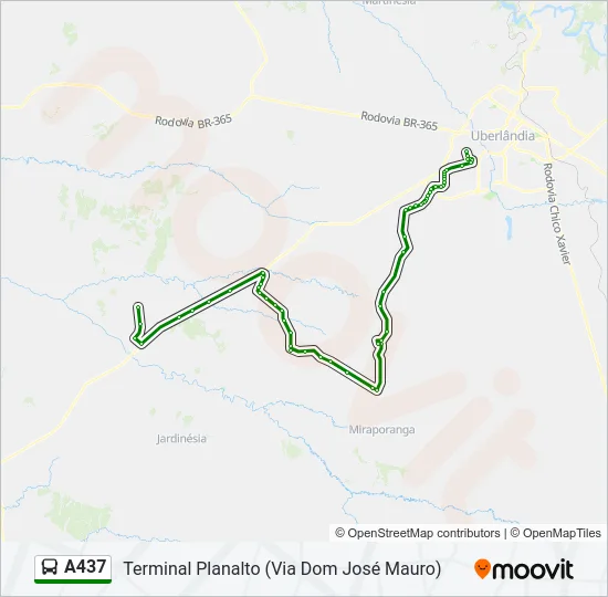 A437 Bus Line Map