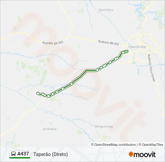 A437 Bus Line Map