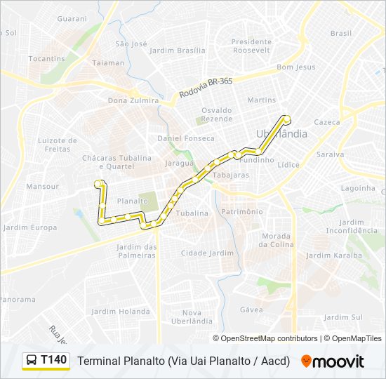 T140 bus Line Map