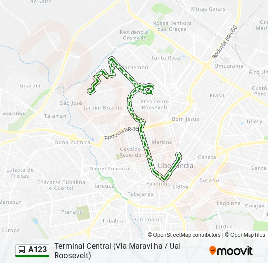A123 Bus Line Map