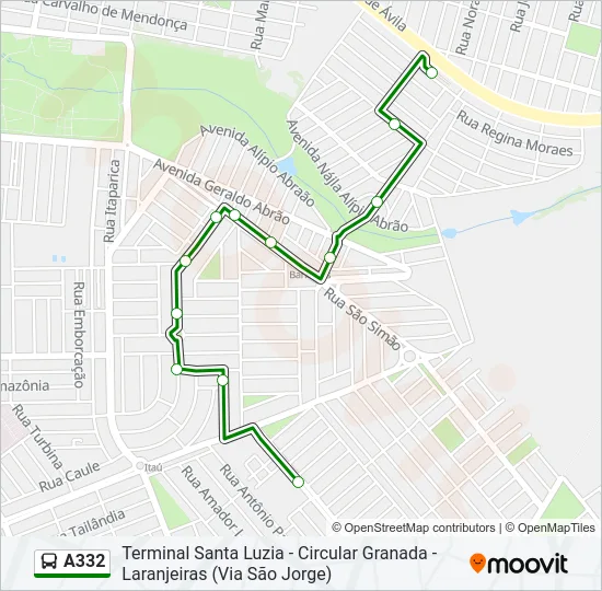 A332 Bus Line Map