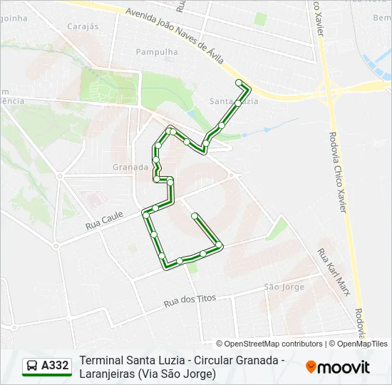 A332 Bus Line Map