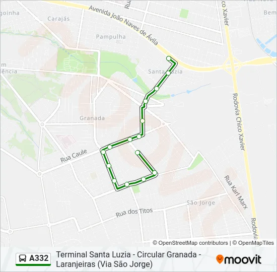 A332 Bus Line Map