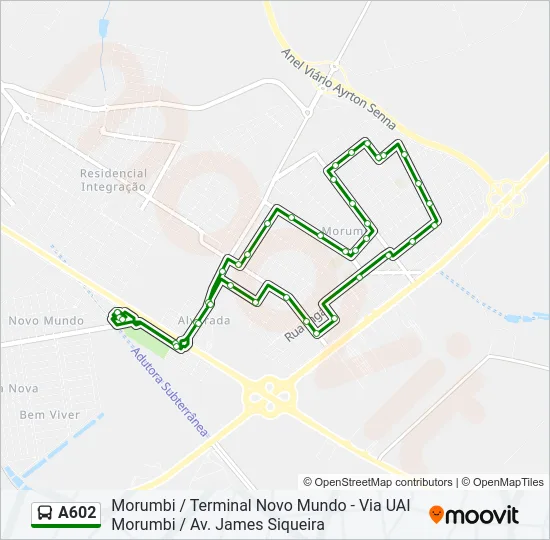 A602 Bus Line Map