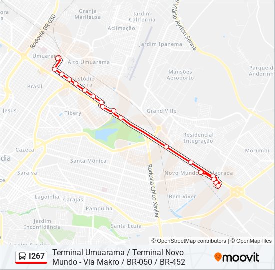 I267 bus Line Map