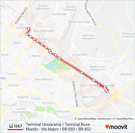 I267 Bus Line Map