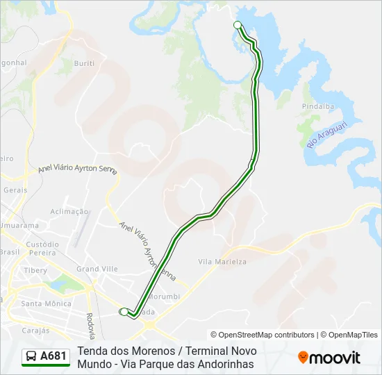 A681 Bus Line Map