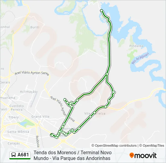 A681 Bus Line Map