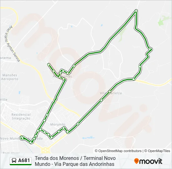 A681 Bus Line Map