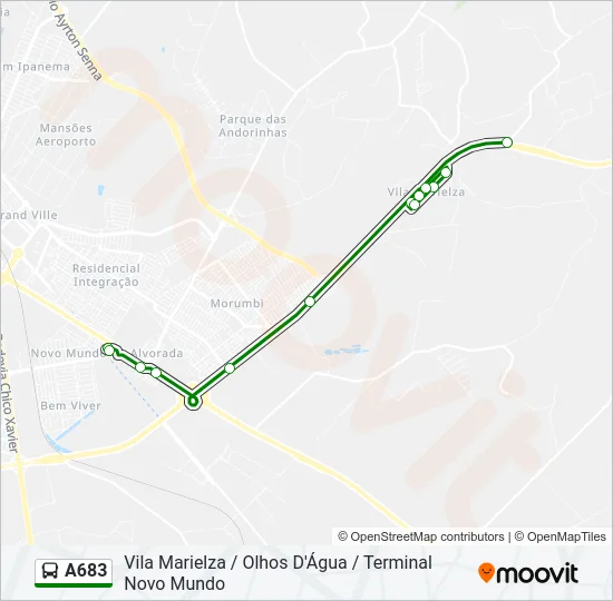 A683 Bus Line Map