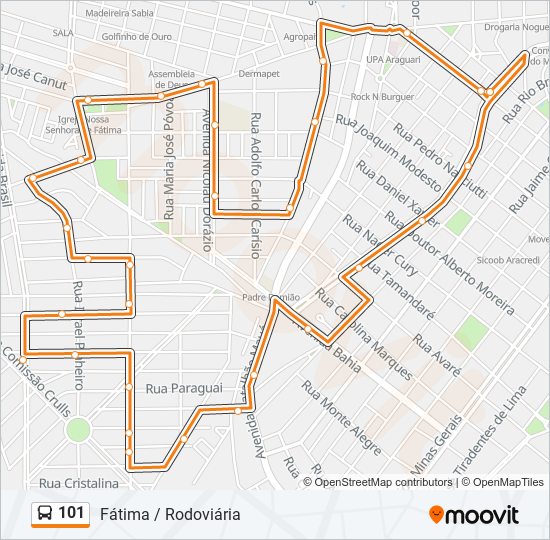 101 bus Line Map