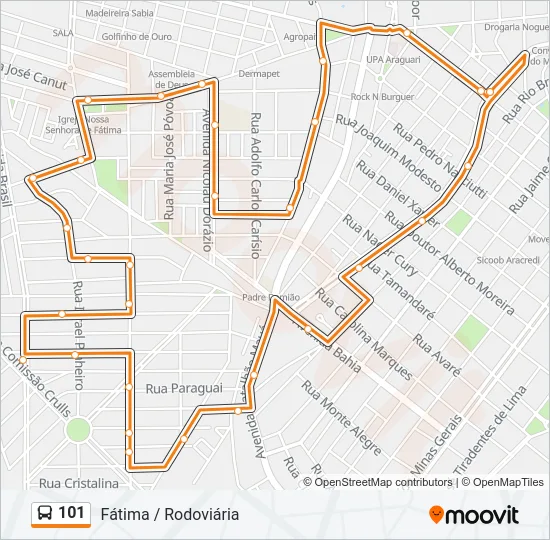 101 Bus Line Map