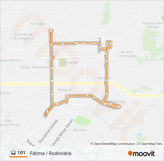 101 Bus Line Map