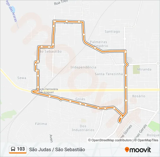 103 Bus Line Map