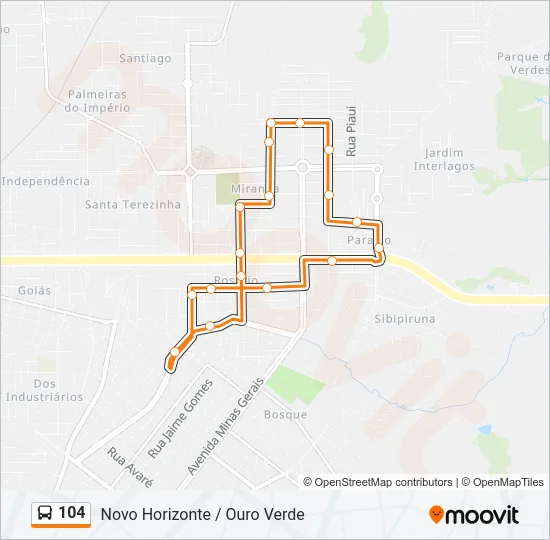 104 Bus Line Map
