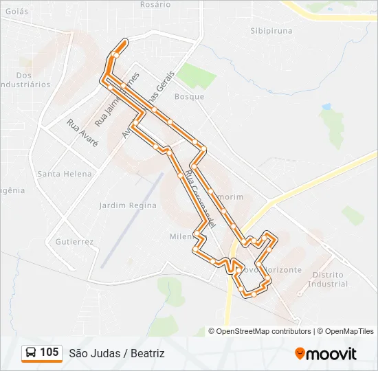 105 Bus Line Map