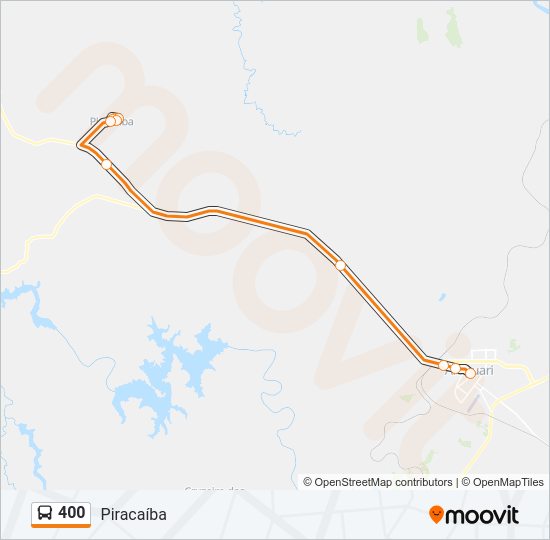Mapa da linha 400 de ônibus