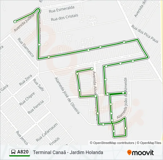 A820 Bus Line Map