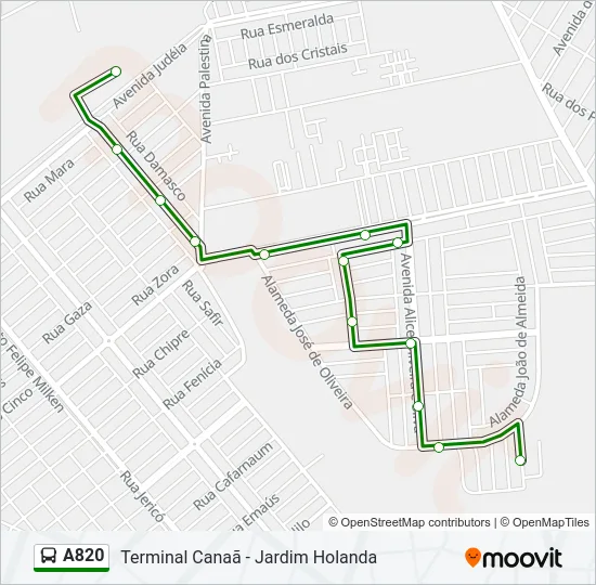 A820 Bus Line Map