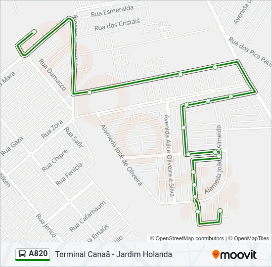 A820 Bus Line Map