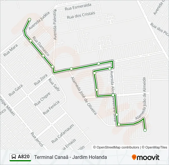 A820 Bus Line Map