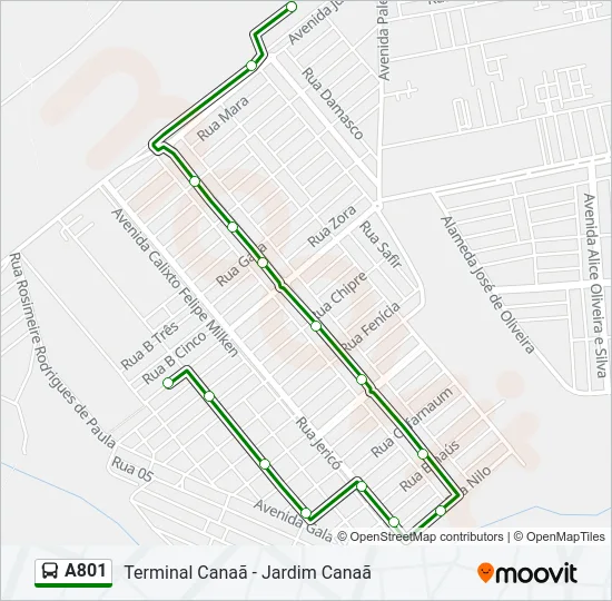 A801 Bus Line Map