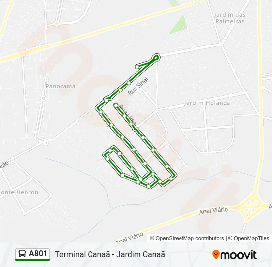 A801 Bus Line Map