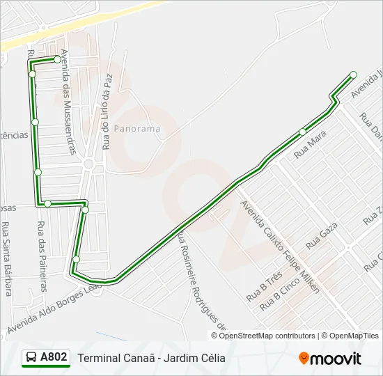 A802 Bus Line Map