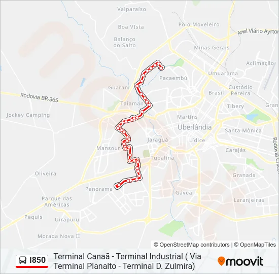 I850 Bus Line Map