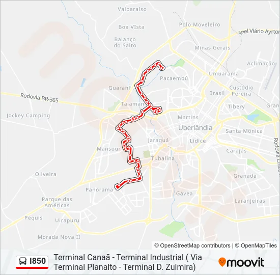 I850 Bus Line Map