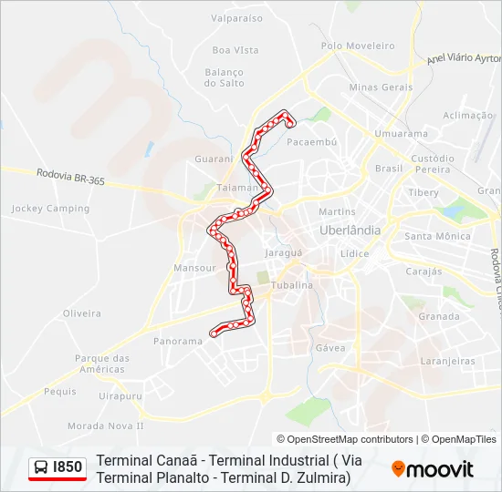 I850 Bus Line Map