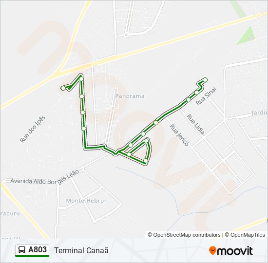 Mapa de A803 de autobús