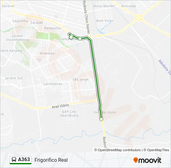 A363 Bus Line Map