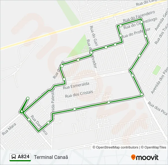 A824 Bus Line Map