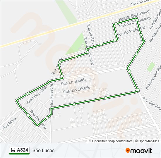 Mapa de A824 de autobús