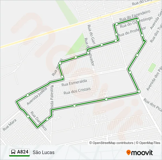 A824 Bus Line Map