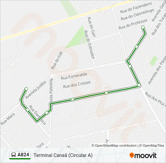 A824 Bus Line Map