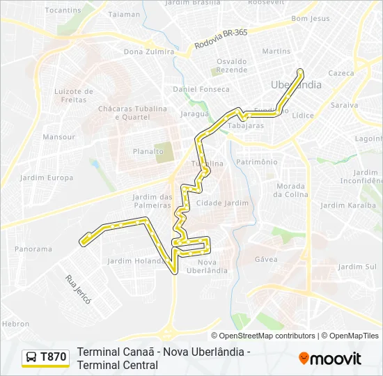T870 Bus Line Map
