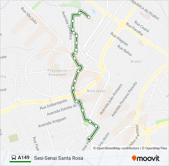 A149 bus Line Map