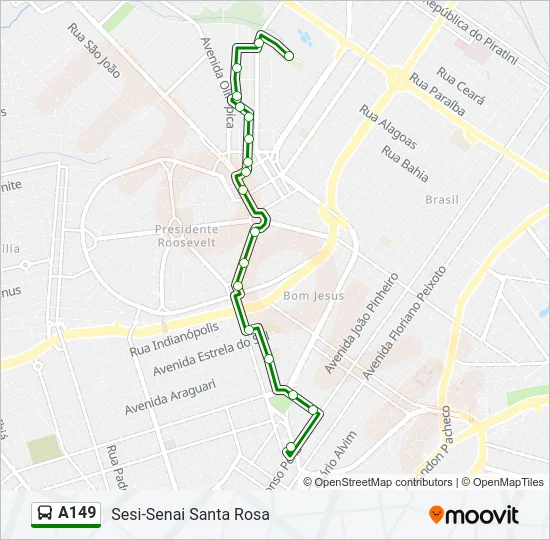 A149 Bus Line Map