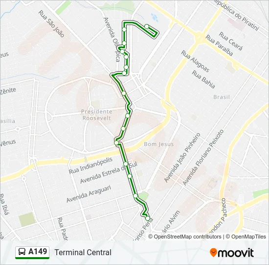 A149 Bus Line Map