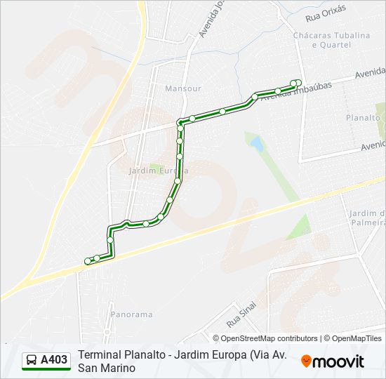 A403 bus Line Map