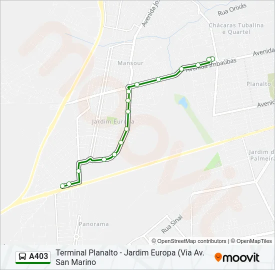 A403 Bus Line Map
