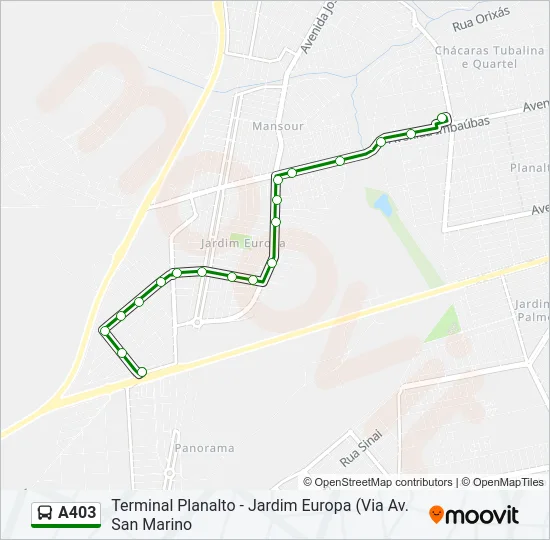 A403 Bus Line Map