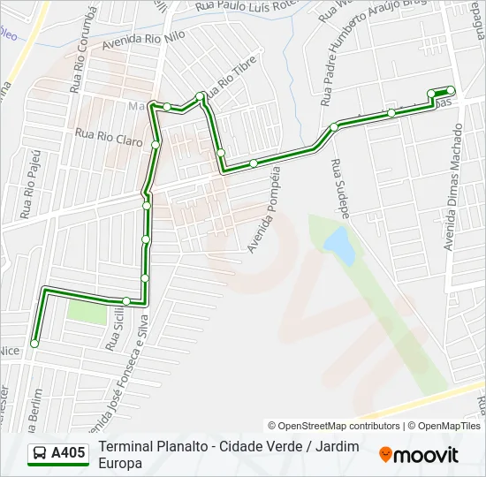 A405 Bus Line Map