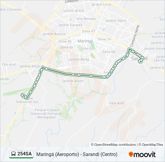 254SA bus Line Map