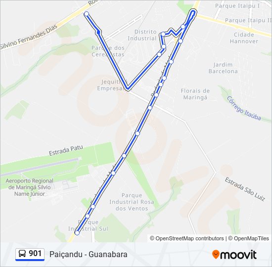 901 bus Line Map