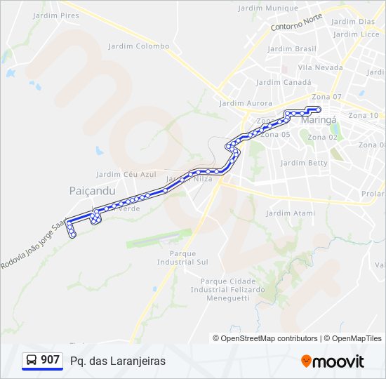 907 bus Line Map