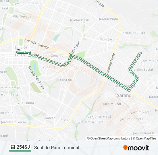 254SJ bus Line Map